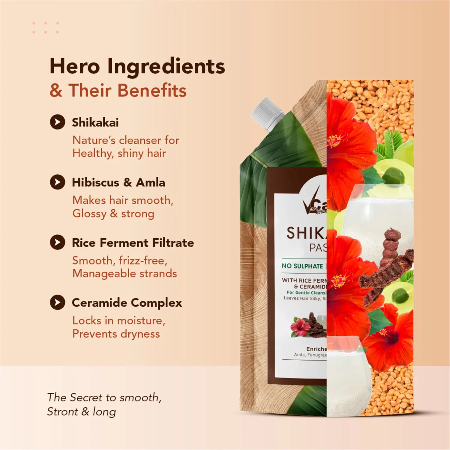 Natural hair care paste by VCare designed for strengthening and conditioning hair.